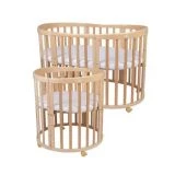 Waldin Owalne łóżeczko 7w1 z materacem NATURAL