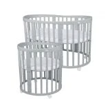 Waldin Owalne łóżeczko 7w1 z materacem SZARE