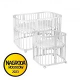 Waldin Białe łóżeczko 7 w 1 z materacem