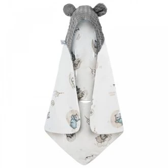 Bonjour Cherie Bambusowy Kocyk Do Fotelika Samochodowego z wypełnieniem -Misie