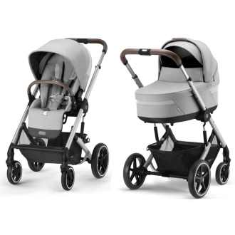 Cybex Balios S Lux Wózek Głęboko-Spacerowy Stone Grey Srebrna Rama