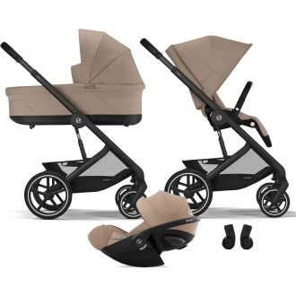 CYBEX BALIOS S LUX 2.0 wózek 3w1 -Almond Beige Plus ( Black Frame)- fotelikiem CLOUD G i-Size + Adaptery